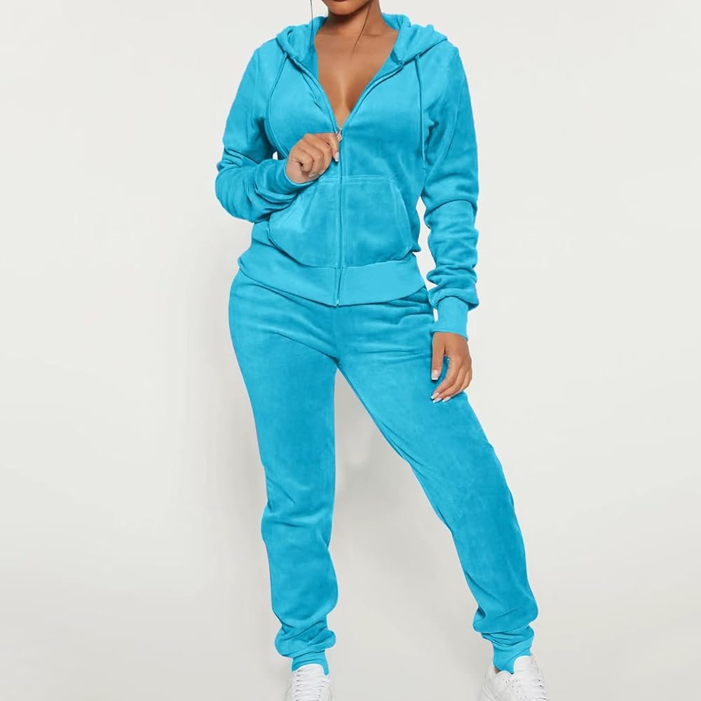 Amazon.com: Something Cool Womens 2 Piece Velour Tracksuit Two Piece Soft Velvet Hooded Outfits for Women, Zip Up Hoodie Workout Pants suits for women : Clothing, Shoes & Jewelry