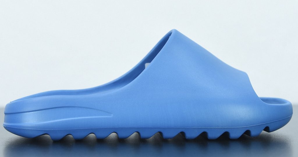 blue yeezy slides