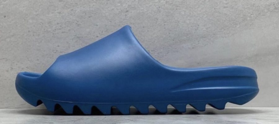 blue yeezy slides