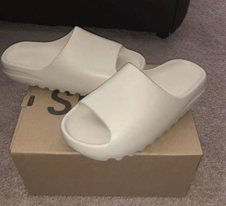 bone yeezy slides