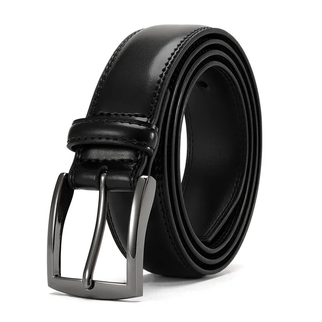 mens black leather belt