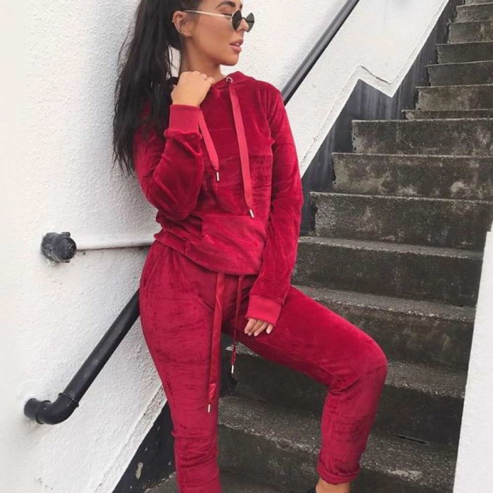 velvet tracksuit women