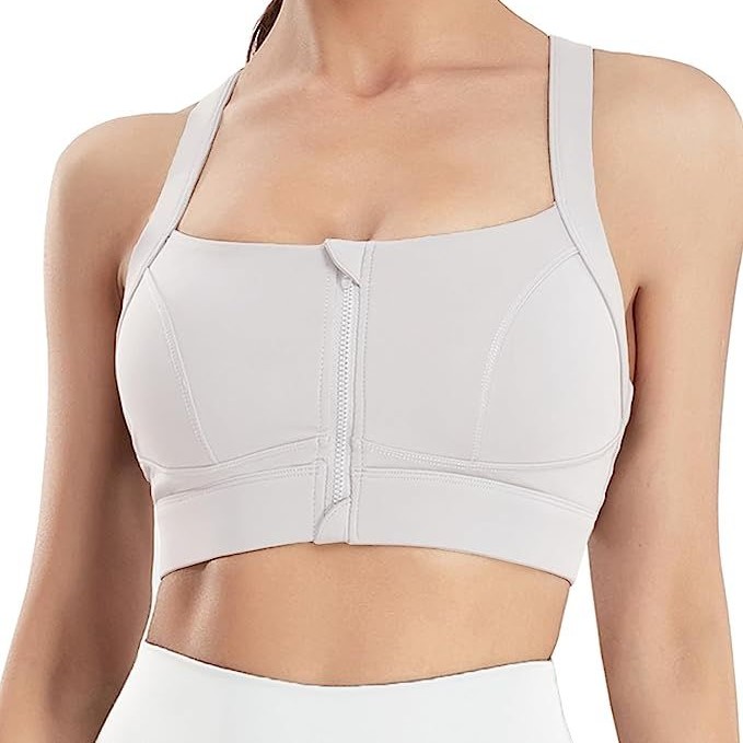zip front sports bras