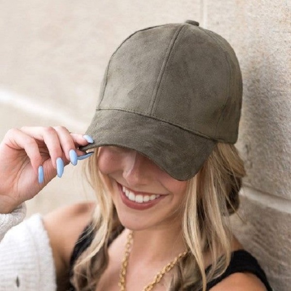 suede baseball cap