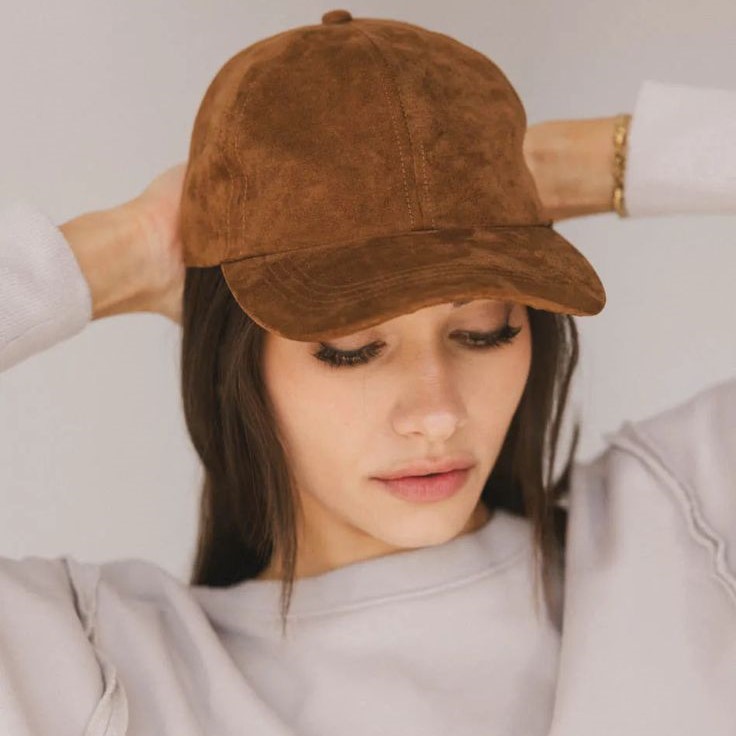 suede baseball cap