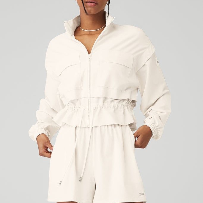 white athletic jacket