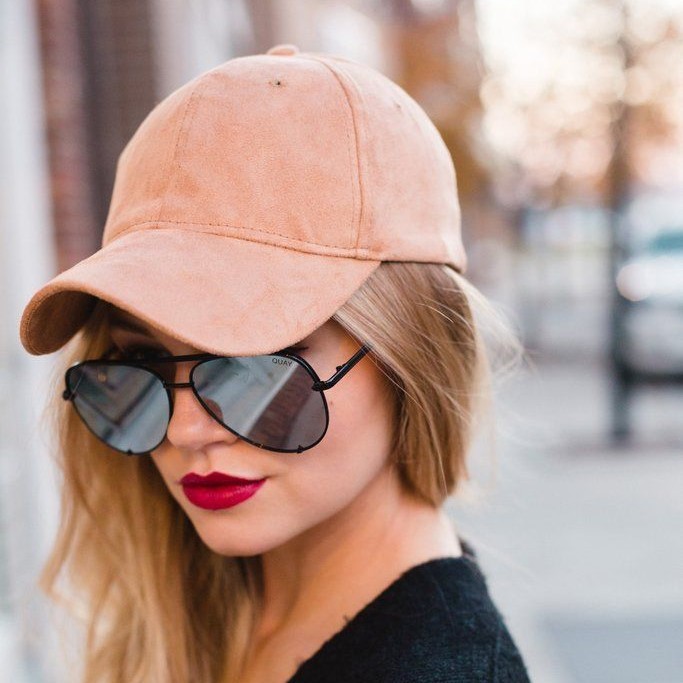 suede baseball cap