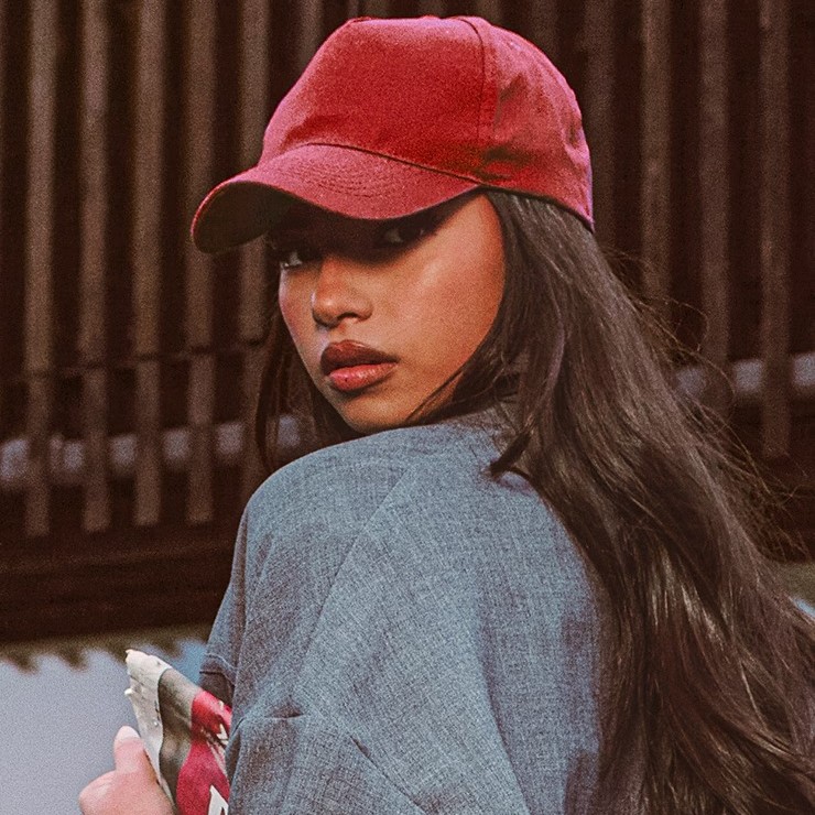 red baseball cap