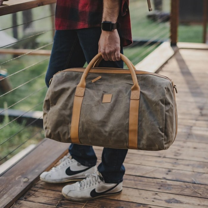 leather duffle bag