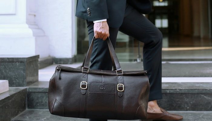 leather duffle bag