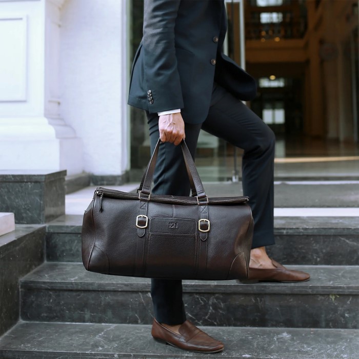 leather duffle bag