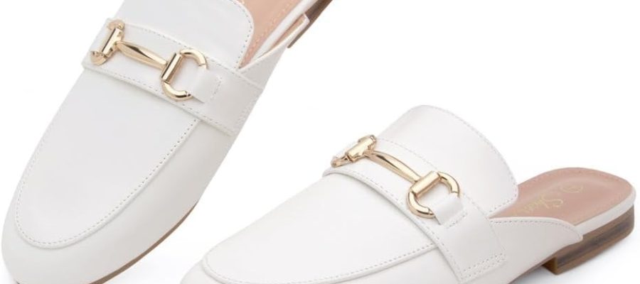 white mule shoes
