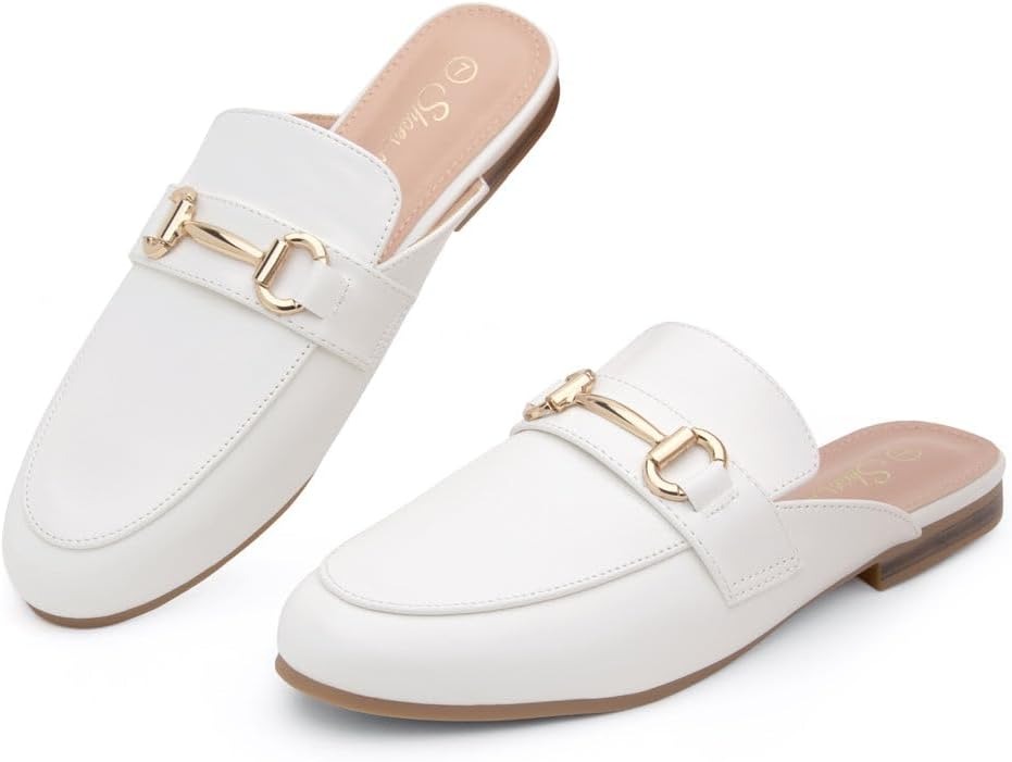 white mule shoes