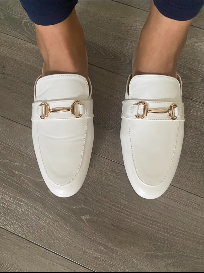 white mule shoes